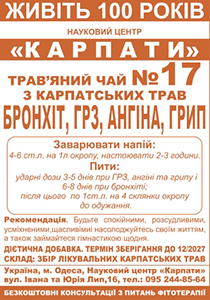 Трав'яний чай "Бронхіт, ГРЗ, ангіна, грип"